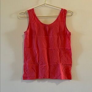 100% silk pink tank top